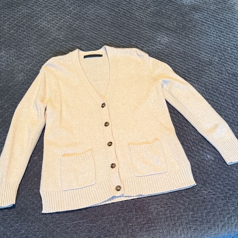 Jenni Kayne Beige Button-Up Cardigan